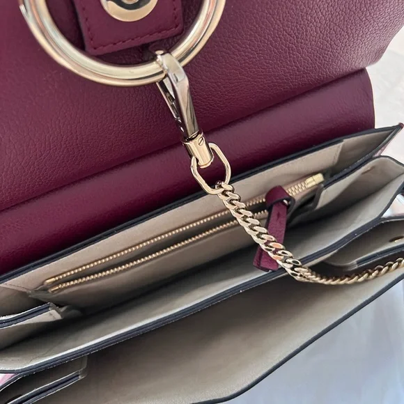 Pre-loved Chloe Faye medium bag in Burgundy - Picture 2 of 6